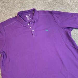 Tommy‎ Bahama Polo Shirt Mens 2XL Purple Island Zone Supima Cotton Casual Golf